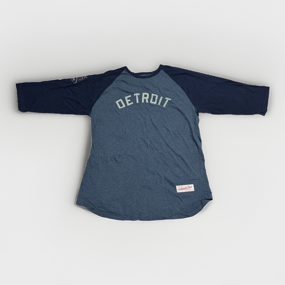 Mitchell Ness Detroit Tigers 1968 Raglan 3/4 Sleeve Tee Mens XL Navy